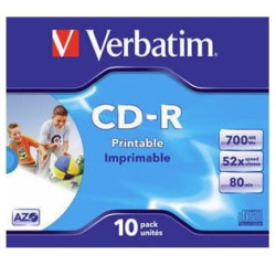 confezione cd-r verbatim stampabile 700 mb 10pcs [43325]