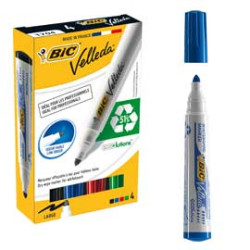 astuccio 4 marcatori p.tonda whiteboard velleda? 1701 recycled bic?