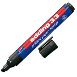 marcatore edding 33 permanente punta scalpello nero [4-33001]