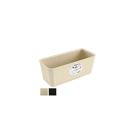 Vaso natural rettangolare moka 40x16 h.13 stefanpl [stefanplast ]