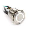 pulsante impactics 19mm, ip67, weiÃ?e led - silver