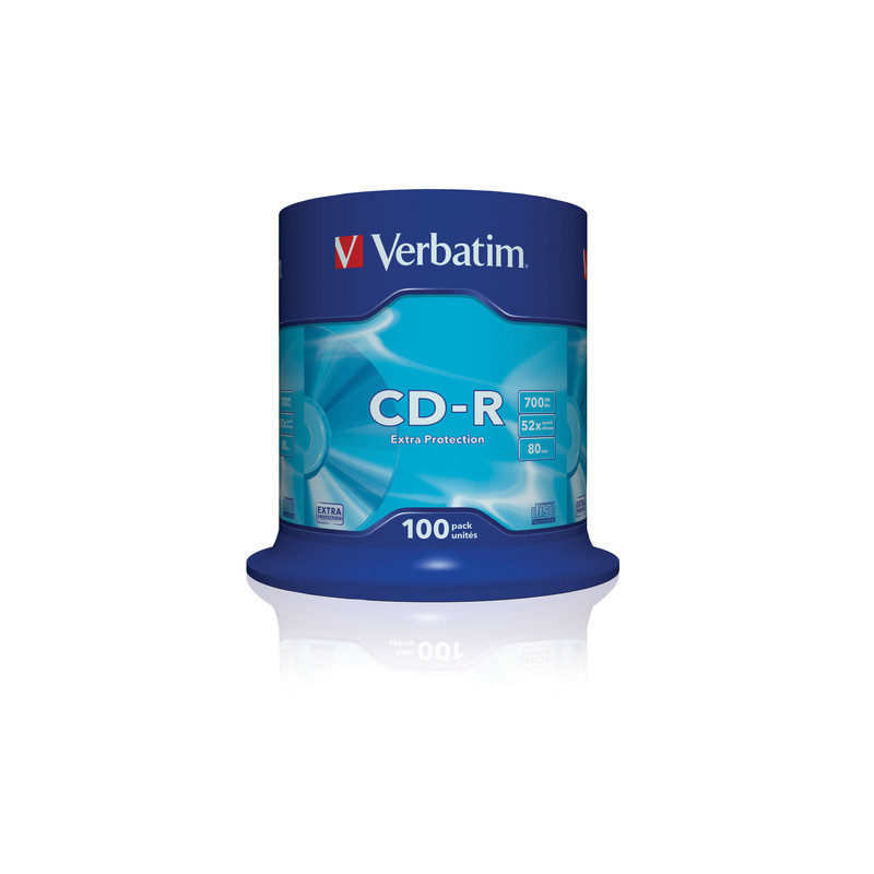 confezione cd-r 52x700mb verbatim, 100 pezzi [ecvrbcrl570]