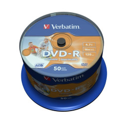 confezione dvd-r 16x4.7gb verbatim, 50 pezzi, stampabile [ecvrbdmrl50]