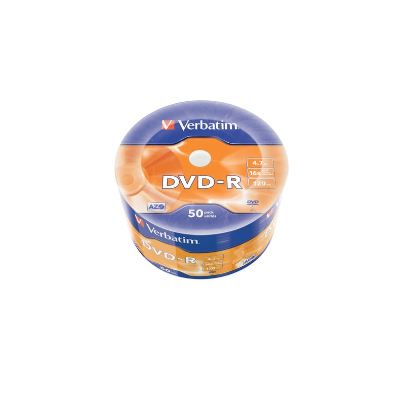 confezione dvd-r 16x4.7gb verbatim, 50 pezzi [ecvrbdmro000003]
