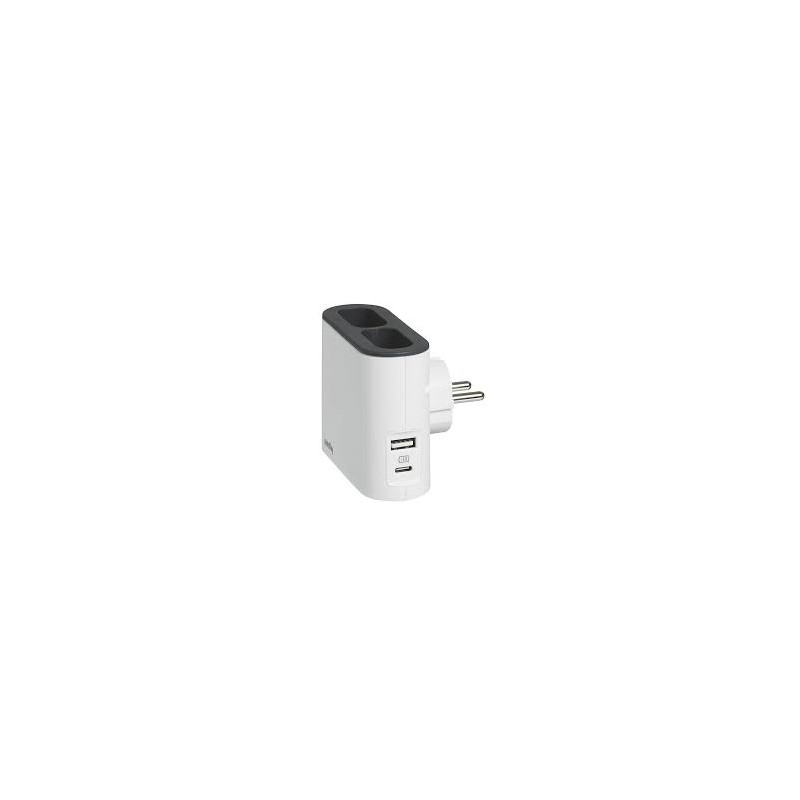 multipresa rotativa legrand con 2 prese 2x2p + usb ac splitter bianco/nero