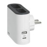 multipresa rotativa legrand con 2 prese 2x2p + usb ac splitter bianco/nero