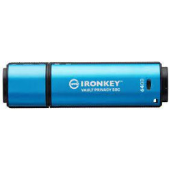 pen drive 64gb kingston ironkey vault privacy 50c blu/nero [ikvp50c/64gb]