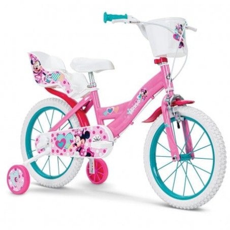 bicicletta mandelli disney minnie 16'' per bambini con rotelle