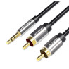 cavo audio vention 2 x rca 3.5mm 1m nero [bcfbf]