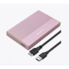 custodia per ssd e hdd qoltec 2t 2.5" sata usb 3.0 rosa [aiqolk000052279]
