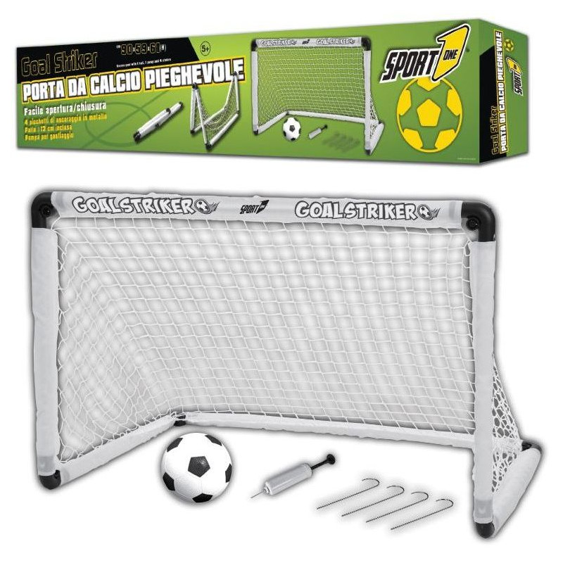 porta da calcio mandelli goal striker pieghevole 90x59x61cm con palla