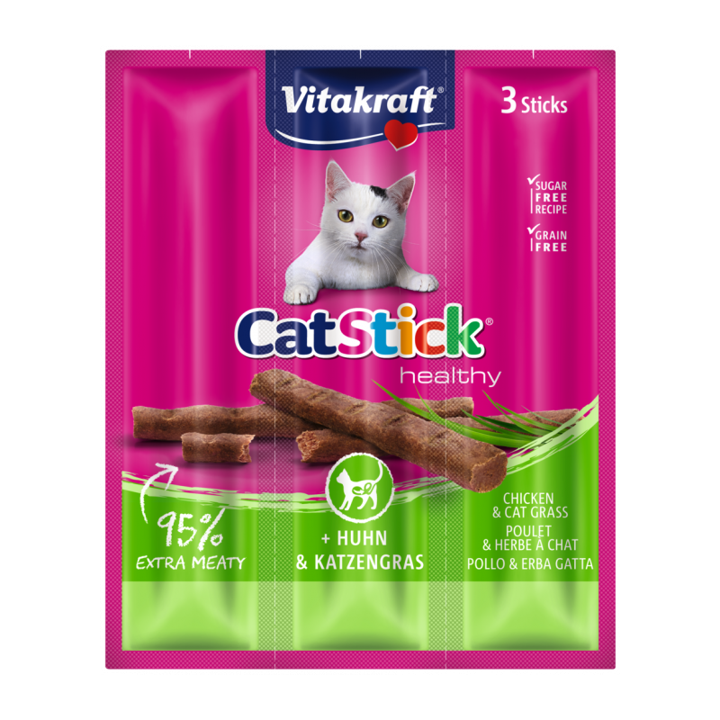 snack per gatti vitakraft cat stick pollo con erba 3x18g