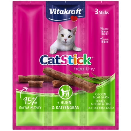 snack per gatti vitakraft cat stick pollo con erba 3x18g