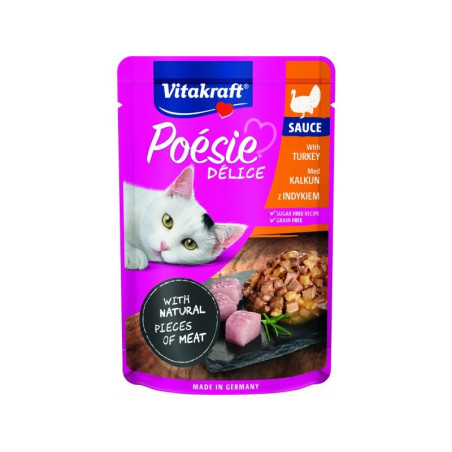 cibo umido per gatti vitakraft poesie delice tacchino per gatti 85g