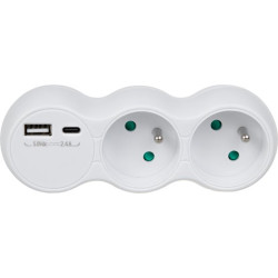 presa multipla maclean mce339e 2 prese con usb a/c tipo e 2x16a bianco