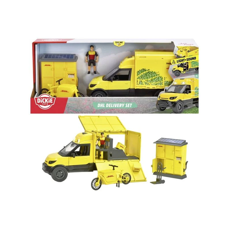 set da gioco dickie dhl delivery set 25cm giallo [203747020]
