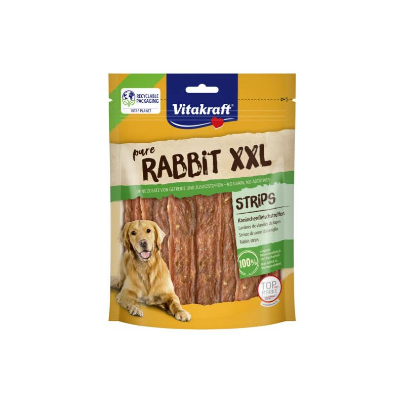 snack per cani vitakraft straccetti di carne di coniglio xxl 250g