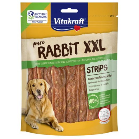 snack per cani vitakraft straccetti di carne di coniglio xxl 250g