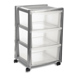 cassettiera stefanplast 3 cassetti silver 40x40 h.63 [stefanplast]