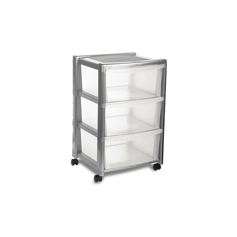 cassettiera stefanplast 3 cassetti silver 40x40 h.63 [stefanplast]
