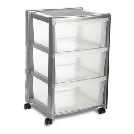 cassettiera stefanplast 3 cassetti silver 40x40 h.63 [stefanplast]