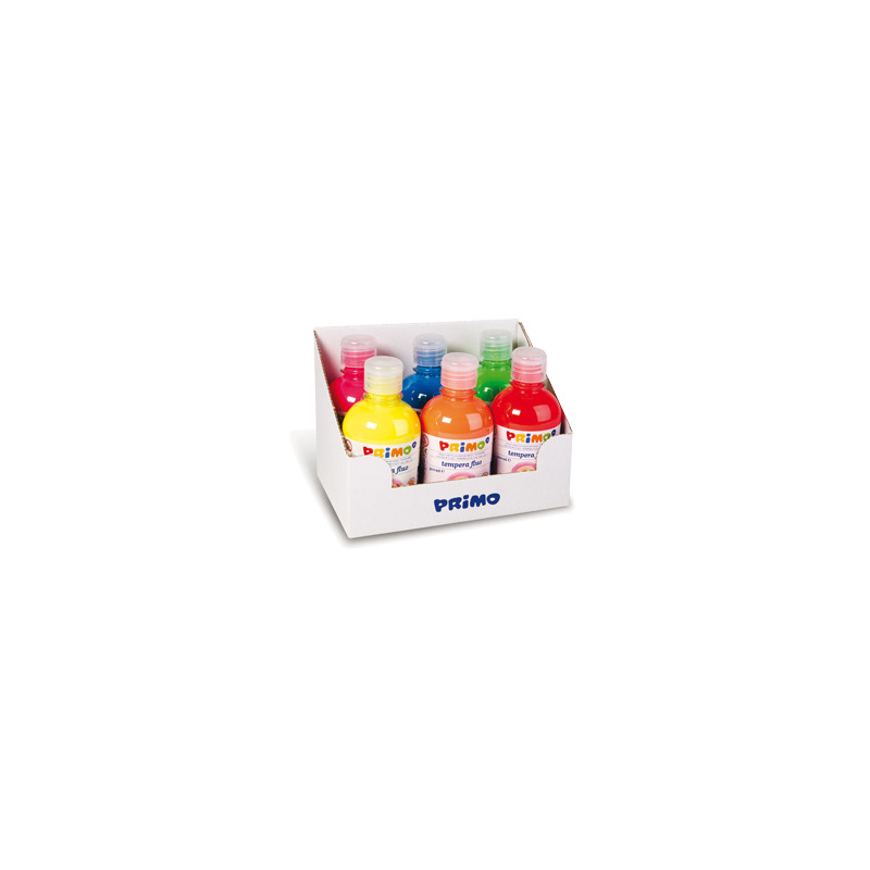 box 6 tempera fluo 300ml colori assortiti primo [255tf6ass]