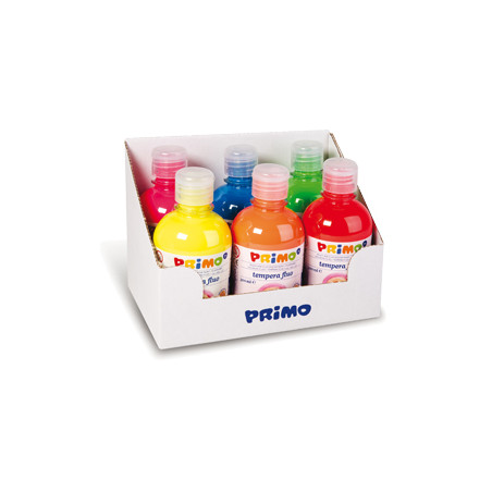 box 6 tempera fluo 300ml colori assortiti primo [255tf6ass]