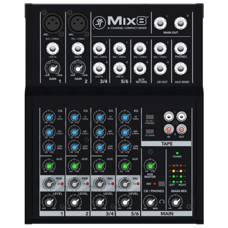 mixer mackie mix8 analogico 8 canali nero [2044095-01]