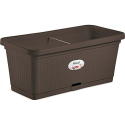 Vaso natural rettangolare moka 80x40 h.34 stefanpl [stefanplast ]