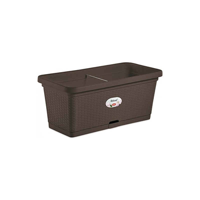 Vaso natural rettangolare moka 80x40 h.34 stefanpl [stefanplast ]