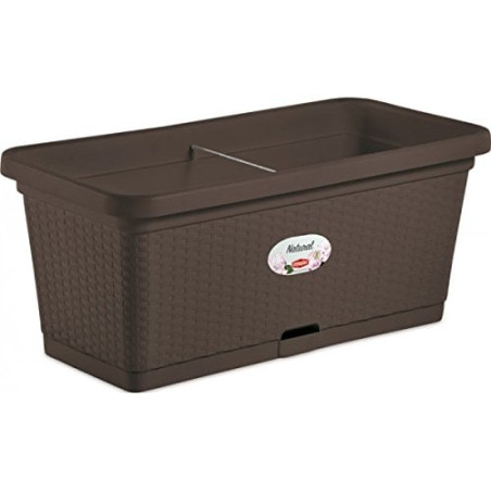 Vaso natural rettangolare moka 80x40 h.34 stefanpl [stefanplast ]