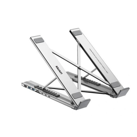 supporto notebook unitek per laptop con docking station argento [d1137agy01]