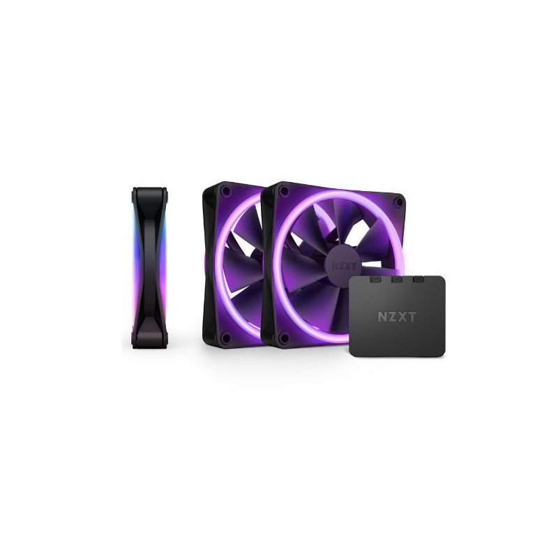 ventole 120x120 nzxt f120 rgb duo 120mm pwm 3pz nero [rf-d12tf-b1]