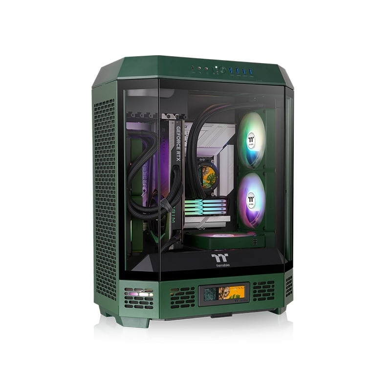 case thermaltake the tower 600 (verde scuro, tempered glass x 3)