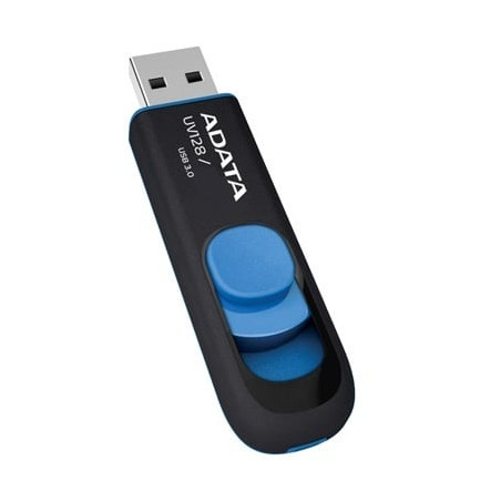 Pen drive 32gb 3.0 adata dashdrive uv128 (black/blue) [auv128-32g-rbe]