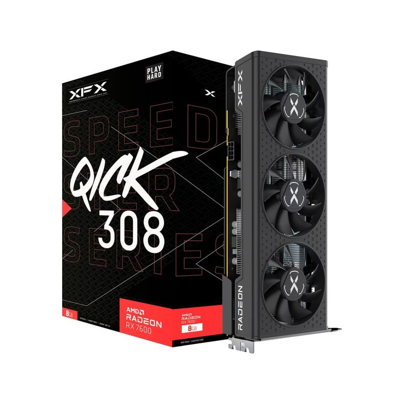 scheda video amd xfx radeon rx 7600 speedster qick308 8gb gddr6 128bit