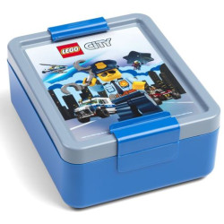 portapranzo lego polizia di citta' 13.5x17x7cm 2 scomparti blu