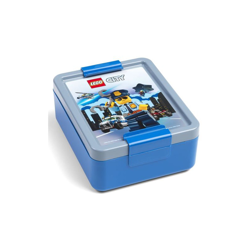 portapranzo lego polizia di citta' 13.5x17x7cm 2 scomparti blu