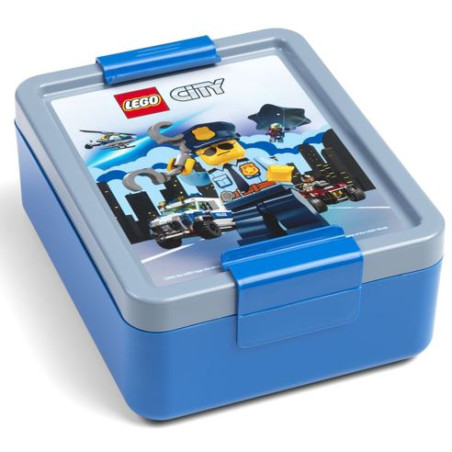 portapranzo lego polizia di citta' 13.5x17x7cm 2 scomparti blu