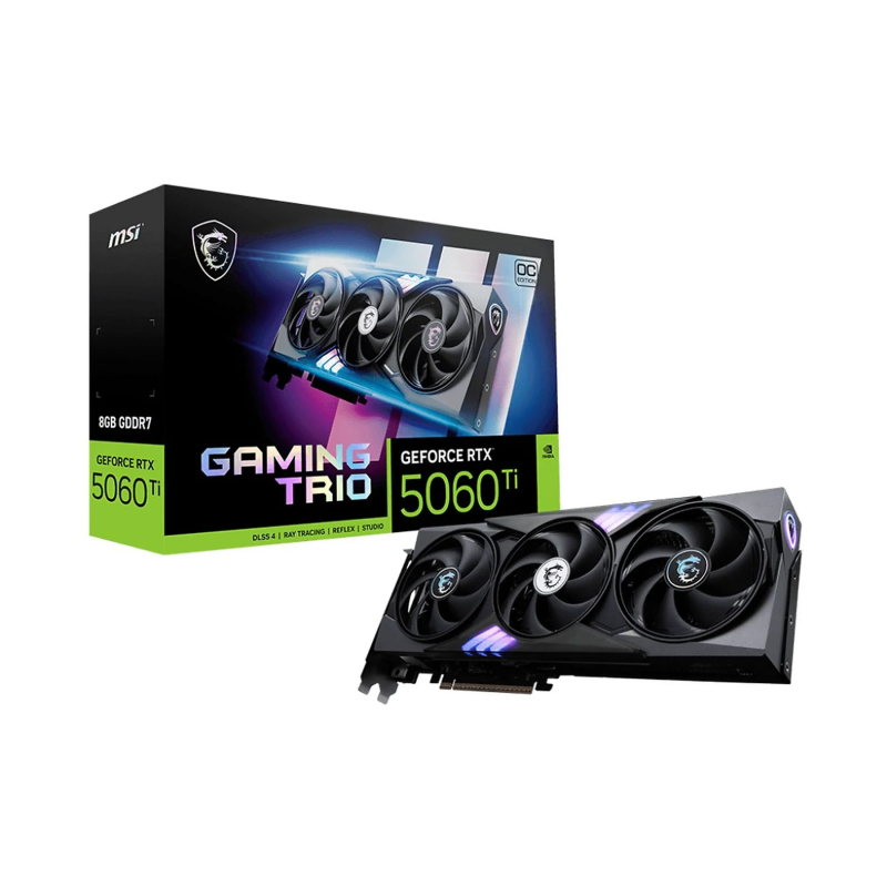 scheda video nvidia msi geforce rtx 5060 ti gaming trio oc 8gb gddr7
