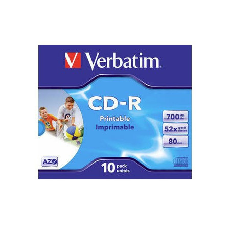 confezione cd-r verbatim cdr dat.plus stampab. 52x 10pcs [43325/10]