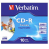 confezione cd-r verbatim cdr dat.plus stampab. 52x 10pcs [43325/10]