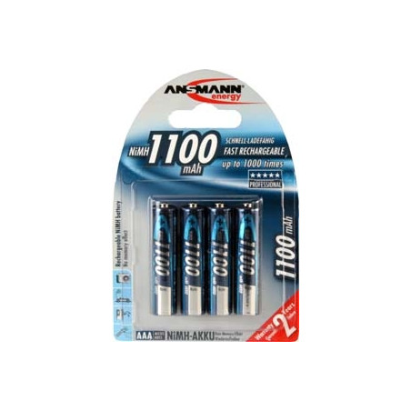pila ricaricabile ansmann 4 pz. nimh aaa mini stilo 1100 mah [171094]