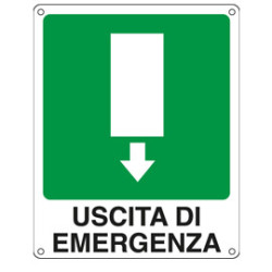 cartello alluminio 25x31cm 'uscita di emergenza' [20107x]
