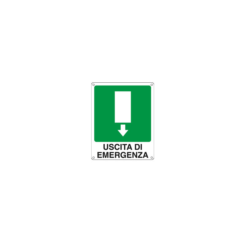 cartello alluminio 25x31cm 'uscita di emergenza' [20107x]