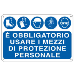 cartello alluminio 30x20cm 'e' obbligatorio usare i mezzi