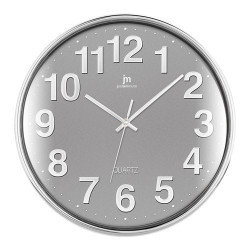 lowell justaminute 00816 quartz wall clock cerchio cromo, grigio