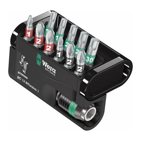 kit inserti di avvitamento 12 parti wera bit-check 12 bitorsion