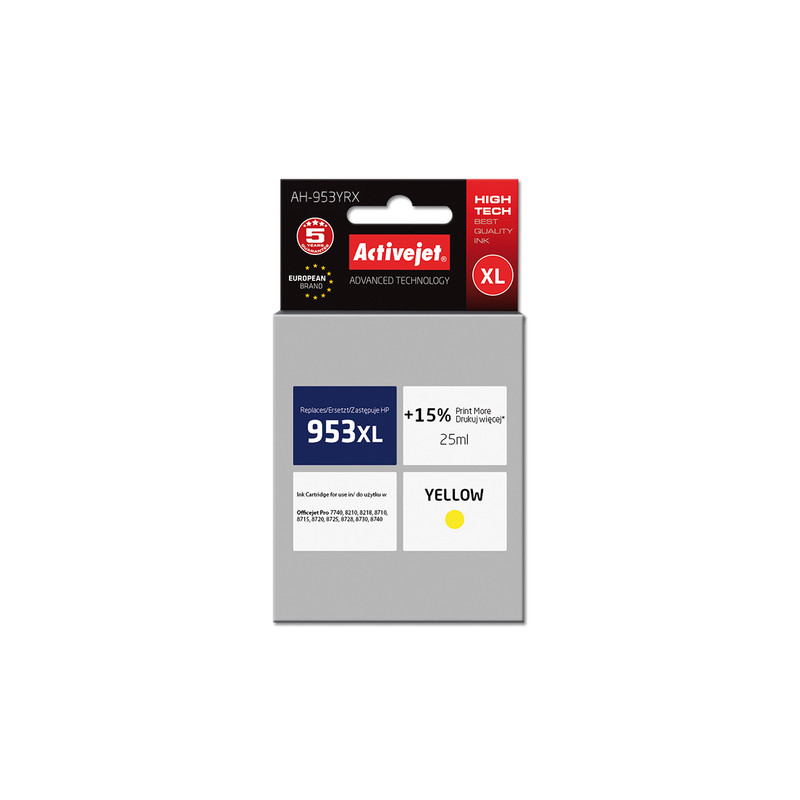 cartuccia activejet 25ml 1800pagine giallo [ah-953yrx]