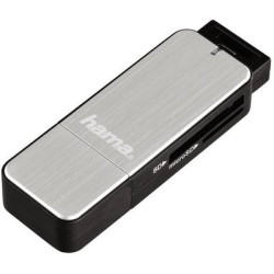 lettore schede di memoria esterno usb 3.0 hama 123900 argento [123900]